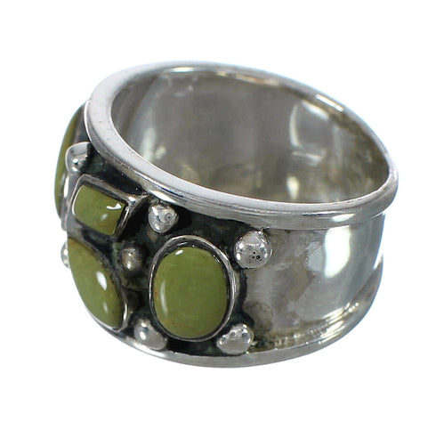Southwestern Sterling Silver And Turquoise Ring Size 6-1/2 YX90749
